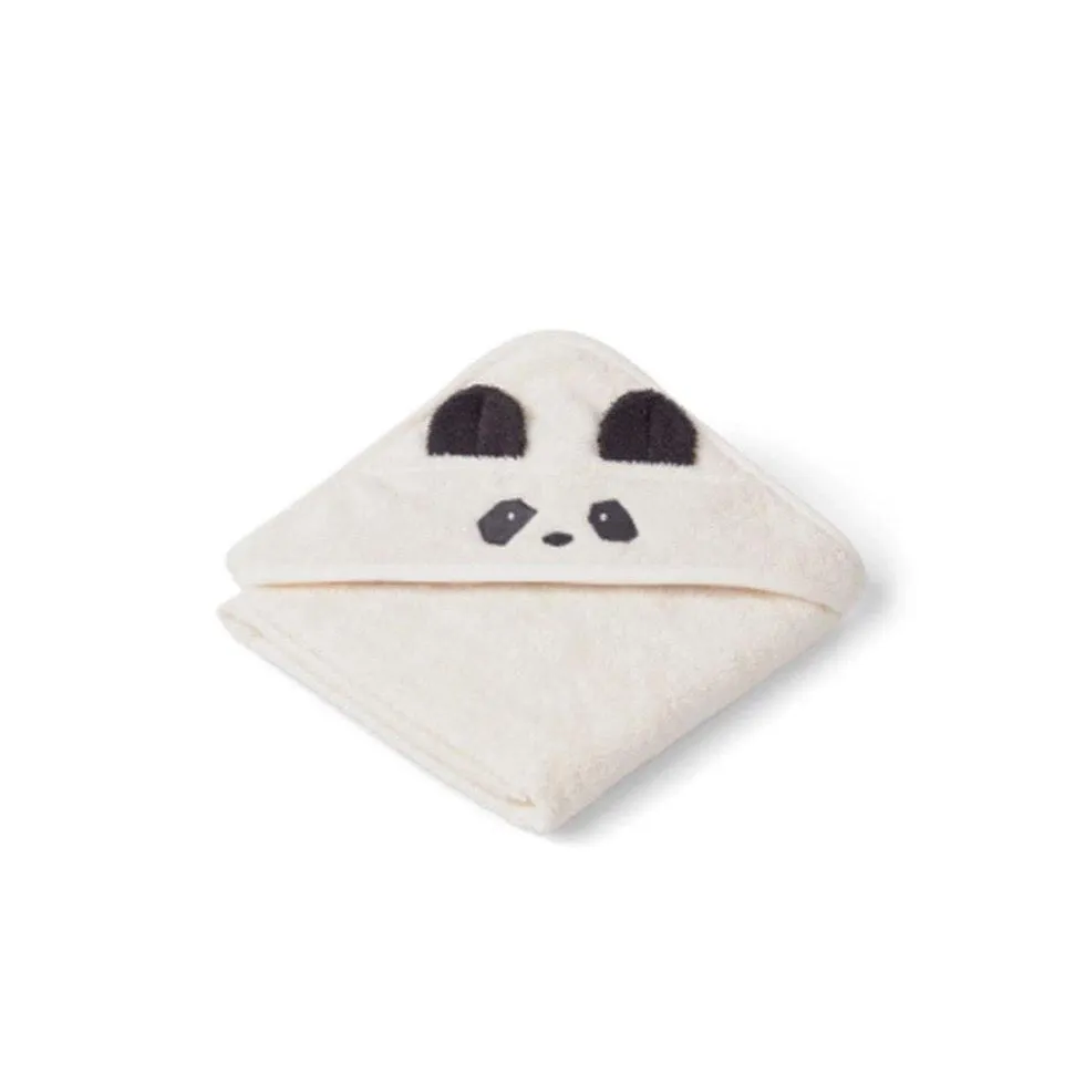 Liewood Albert Hooded Baby Towel Panda creme de la creme