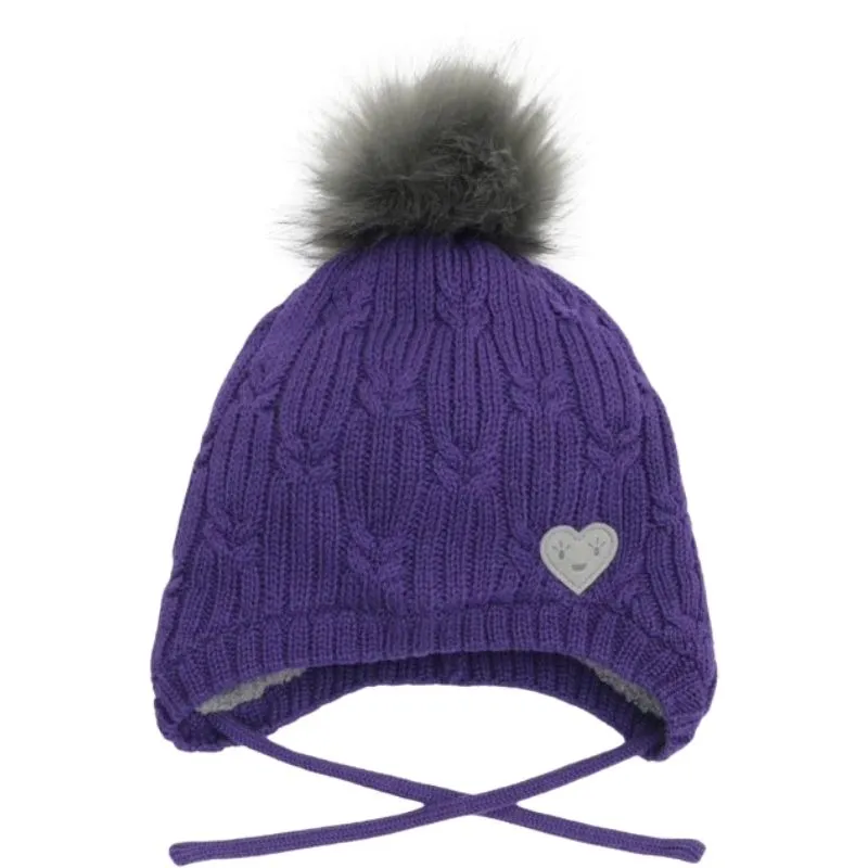 Pom Pom Heart Hat