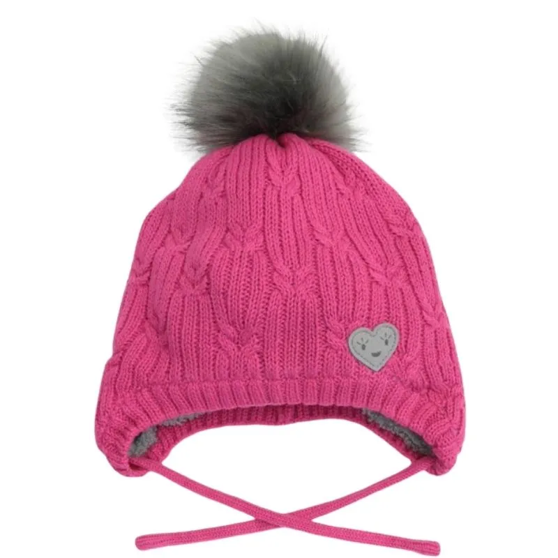 Pom Pom Heart Hat