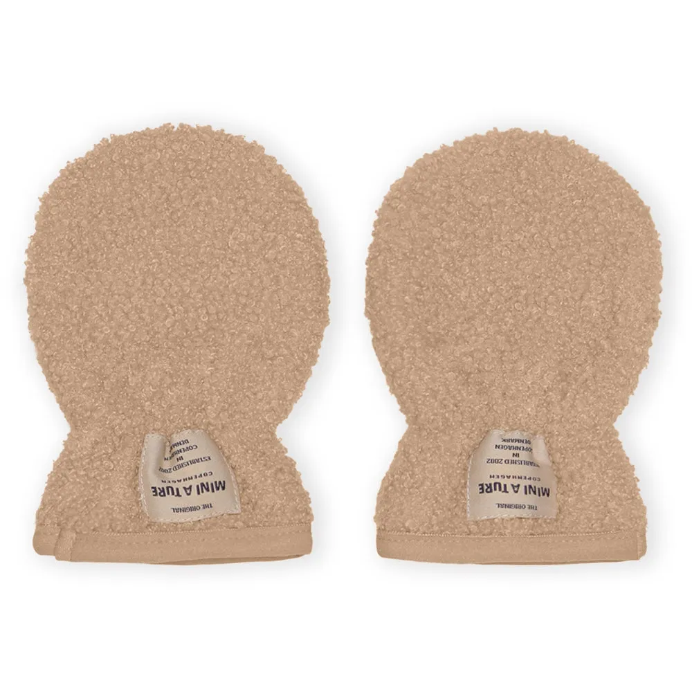 Wolmer Teddyfleece Mittens. GRS Savannah Tan